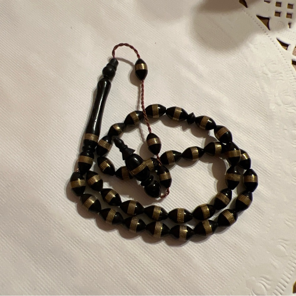 Brass inland kuka tree 33 pcs Islamic Prayer Beads Misbaha Tesbih Tasbeeh